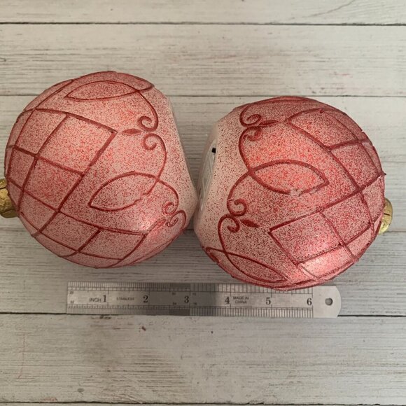 Valerie Parr Hill Set of 2 RED Lighted Christmas Ornaments Illuminated Globes - Picture 11 of 15